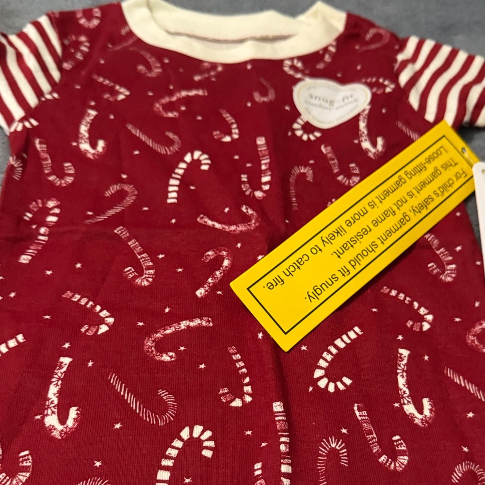 Candy Cane Red Kids Pajama Set